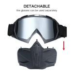 Face protection mask, made from hard plastic + ski goggles, silver lenses, model MCMFA01